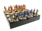 Chess Set - King Arthur Resin Chessmen in Black/Maple Chest - 