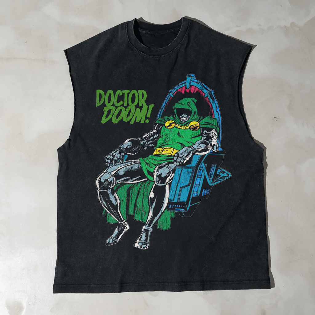 Dr. Doom' Cut-Off Black Tee