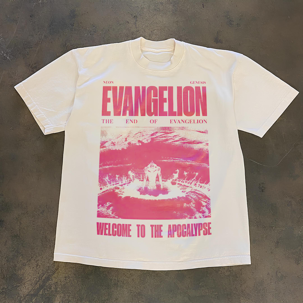 Evangelion Welcome To The Apocalypse White Tee