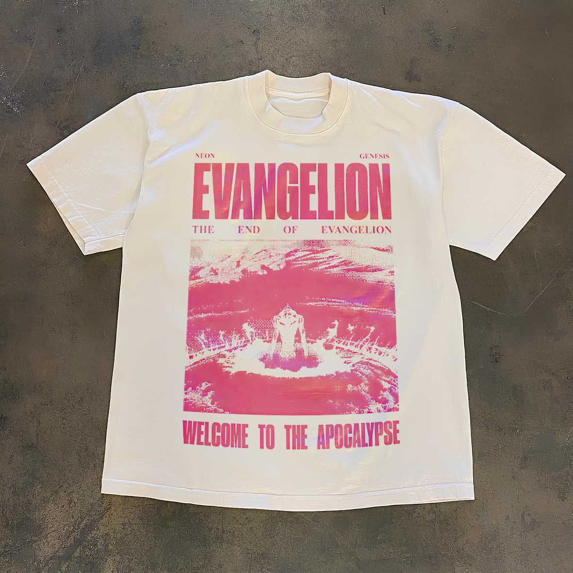 Evangelion Welcome To The Apocalypse White Tee