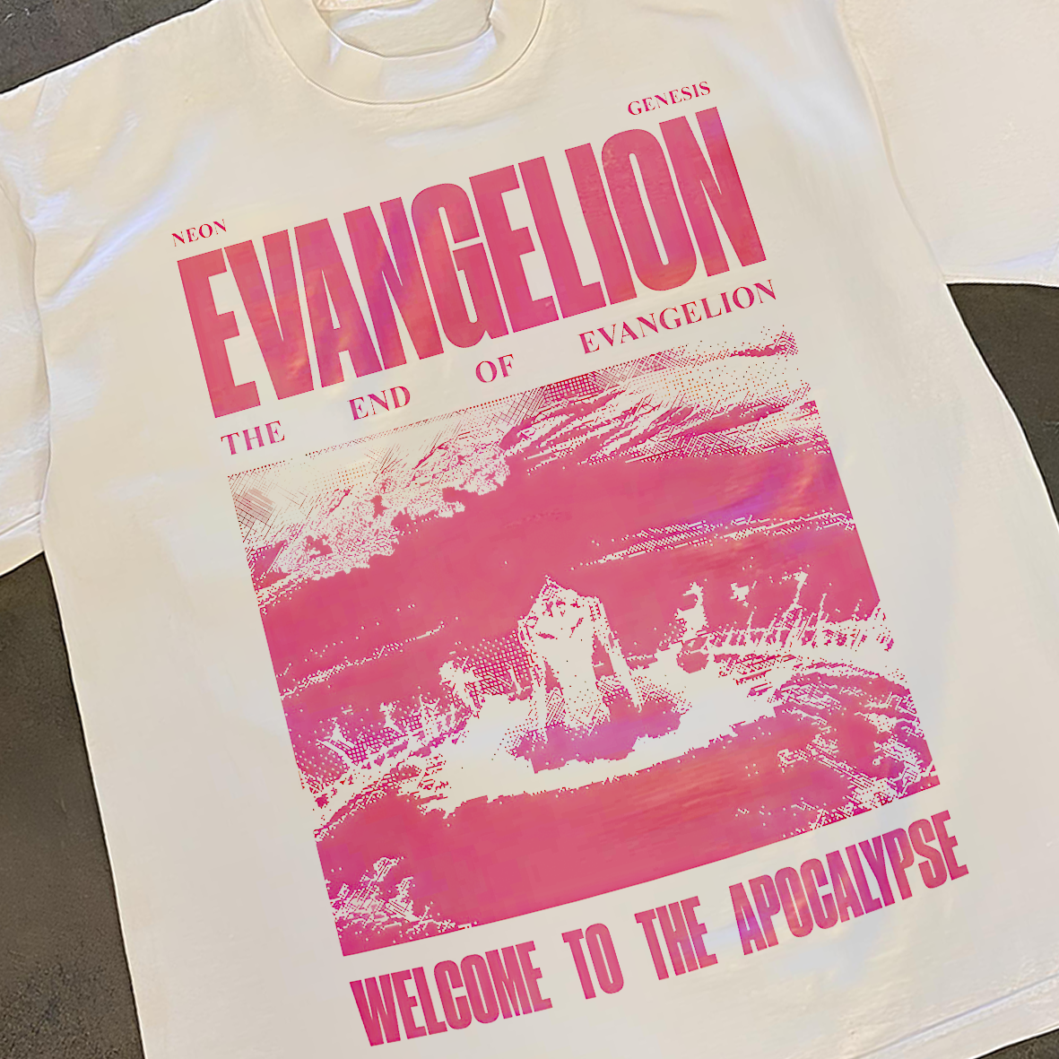 Evangelion Welcome To The Apocalypse White Tee