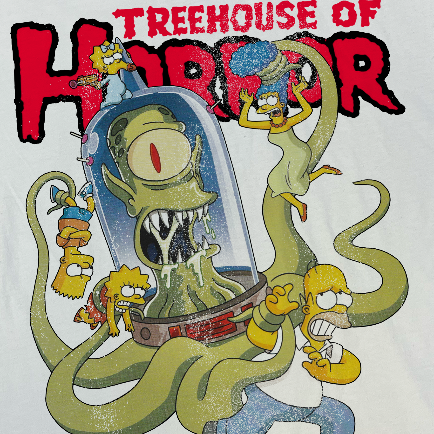 Tree House Of Terror' Cut-Off White Tee