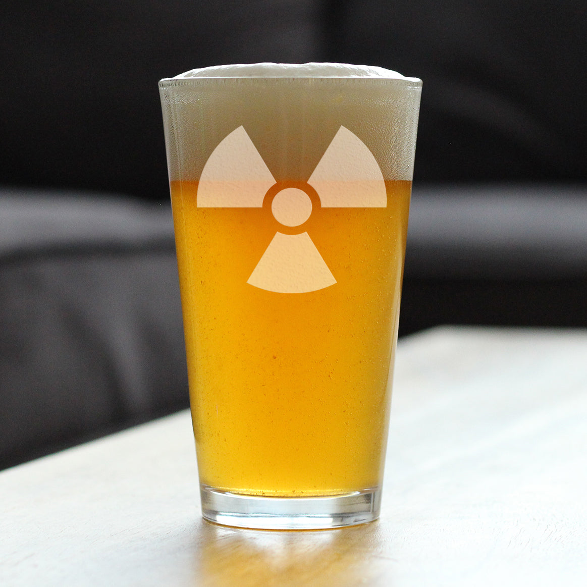 Radiation Symbol Pint Glass - Unique Engraved Gifts for Medical Professionals, Nurses & Radiologists