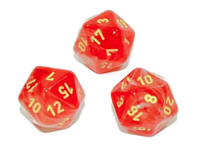 Single d20 Ghostly Glow™ Polyhedral Orange/yellow d20 (Sold per die) - 