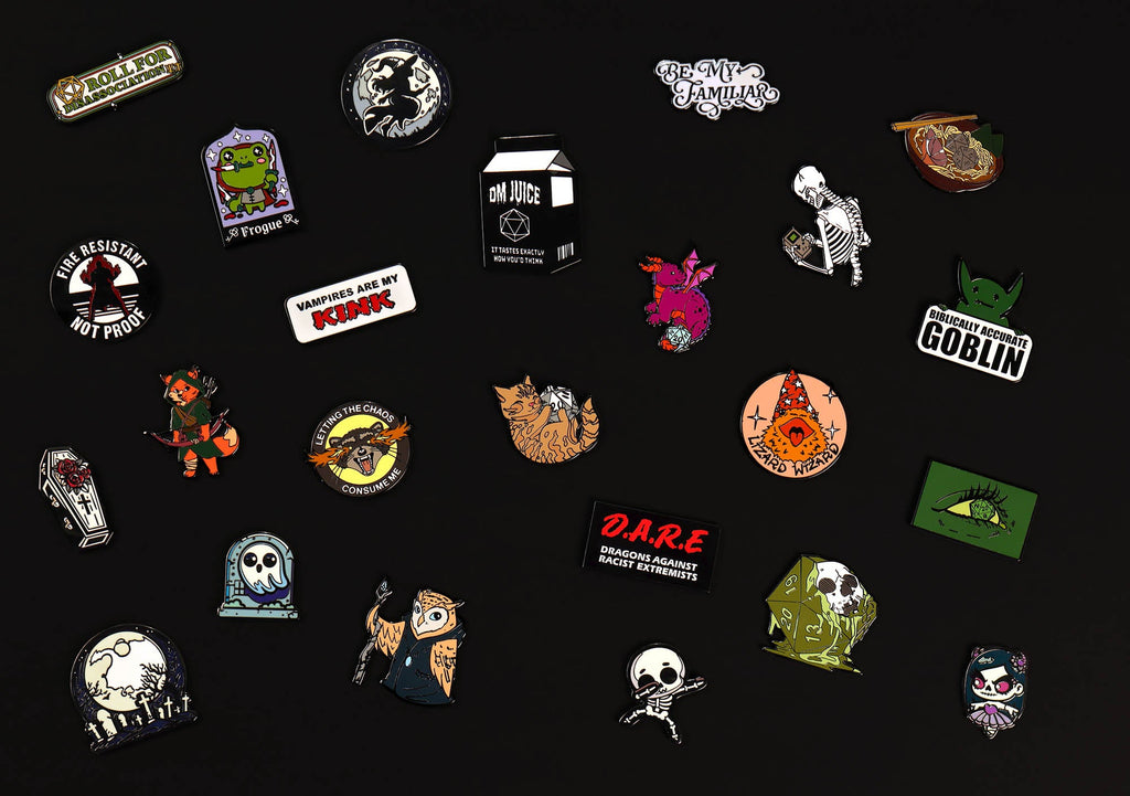 Premium Mystery Dice 6 Pack – Dice, Pins, and Stickers! No Duplicates!