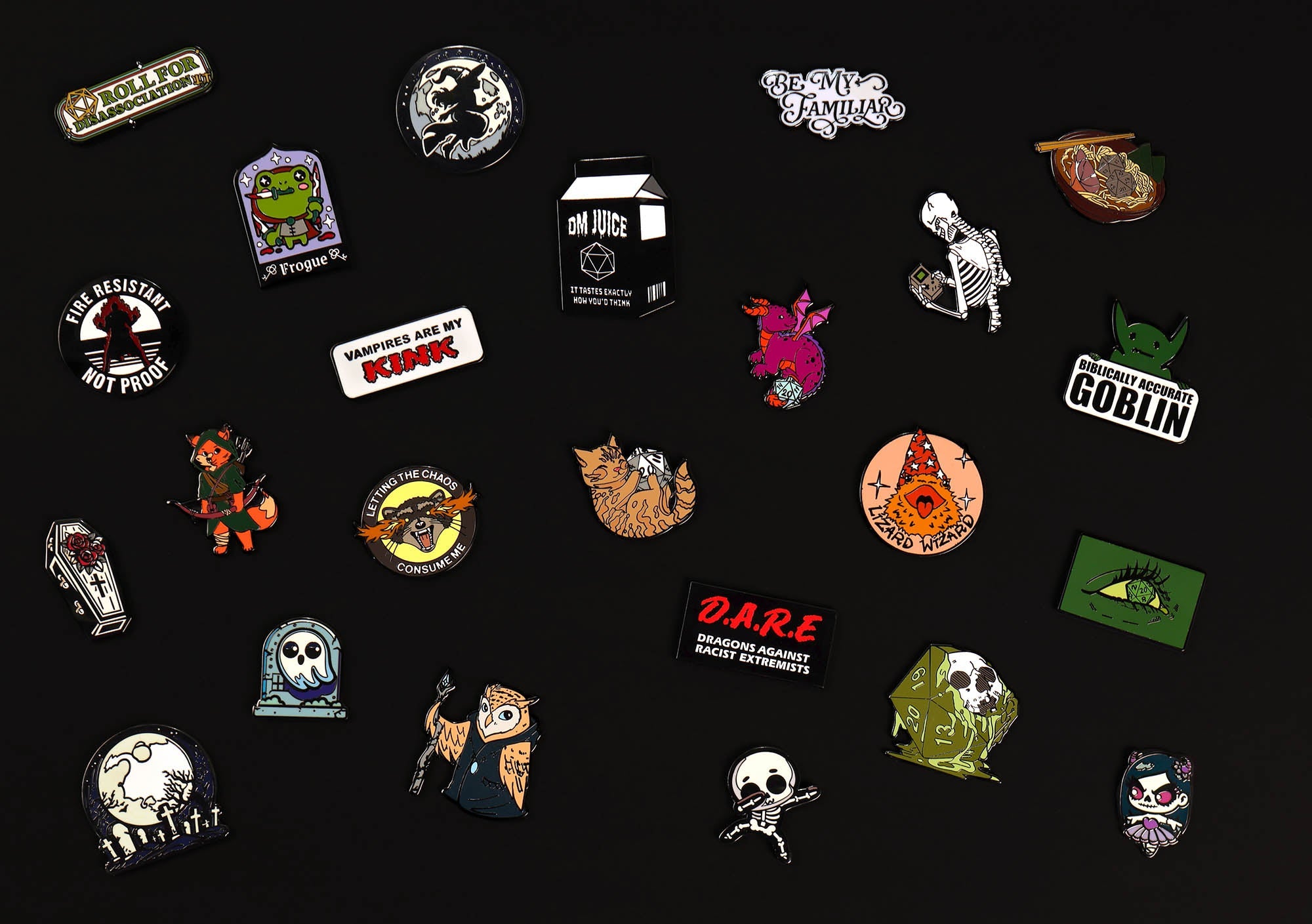 Premium Mystery Dice 6 Pack – Dice, Pins, and Stickers! No Duplicates!