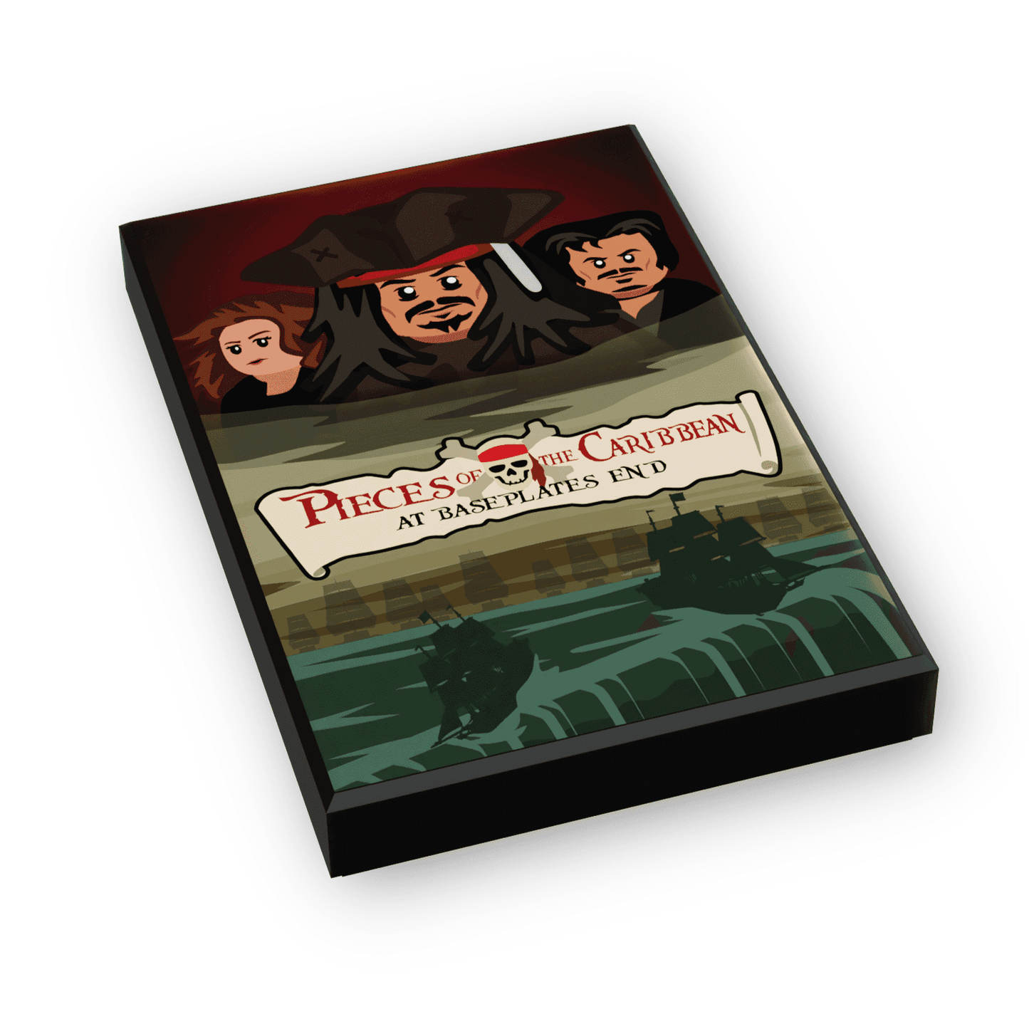 Pieces of the Caribbean: At Baseplates End Movie Cover (2x3 Tile) made using LEGO part - 