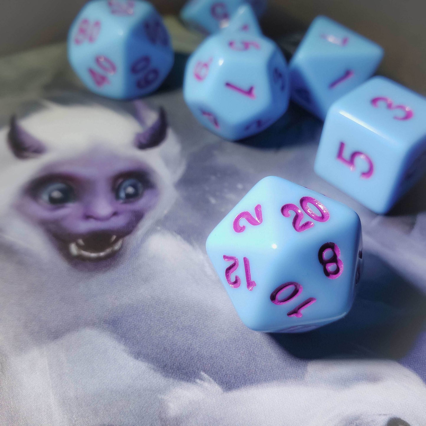 Bluebird - 7 Piece DnD Dice Set | Acrylic RPG Gaming Dice - 