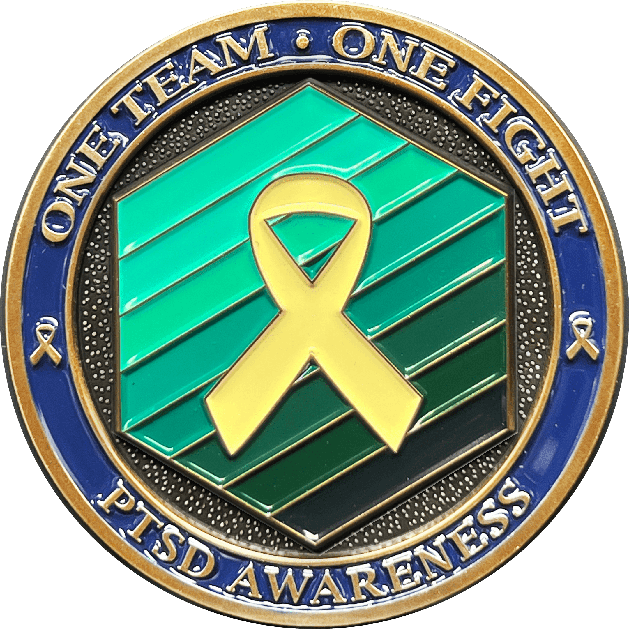 EL11-004 PTSD Awareness Challenge Coin Police Fire 911 Dispatcher EMT Military Border Patrol - 