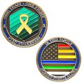 EL11-004 PTSD Awareness Challenge Coin Police Fire 911 Dispatcher EMT Military Border Patrol - 