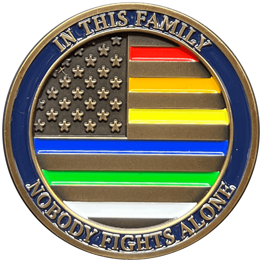 EL11-004 PTSD Awareness Challenge Coin Police Fire 911 Dispatcher EMT Military Border Patrol - 
