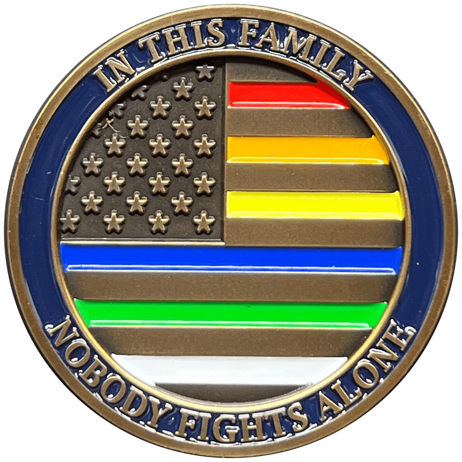 EL11-004 PTSD Awareness Challenge Coin Police Fire 911 Dispatcher EMT Military Border Patrol - 