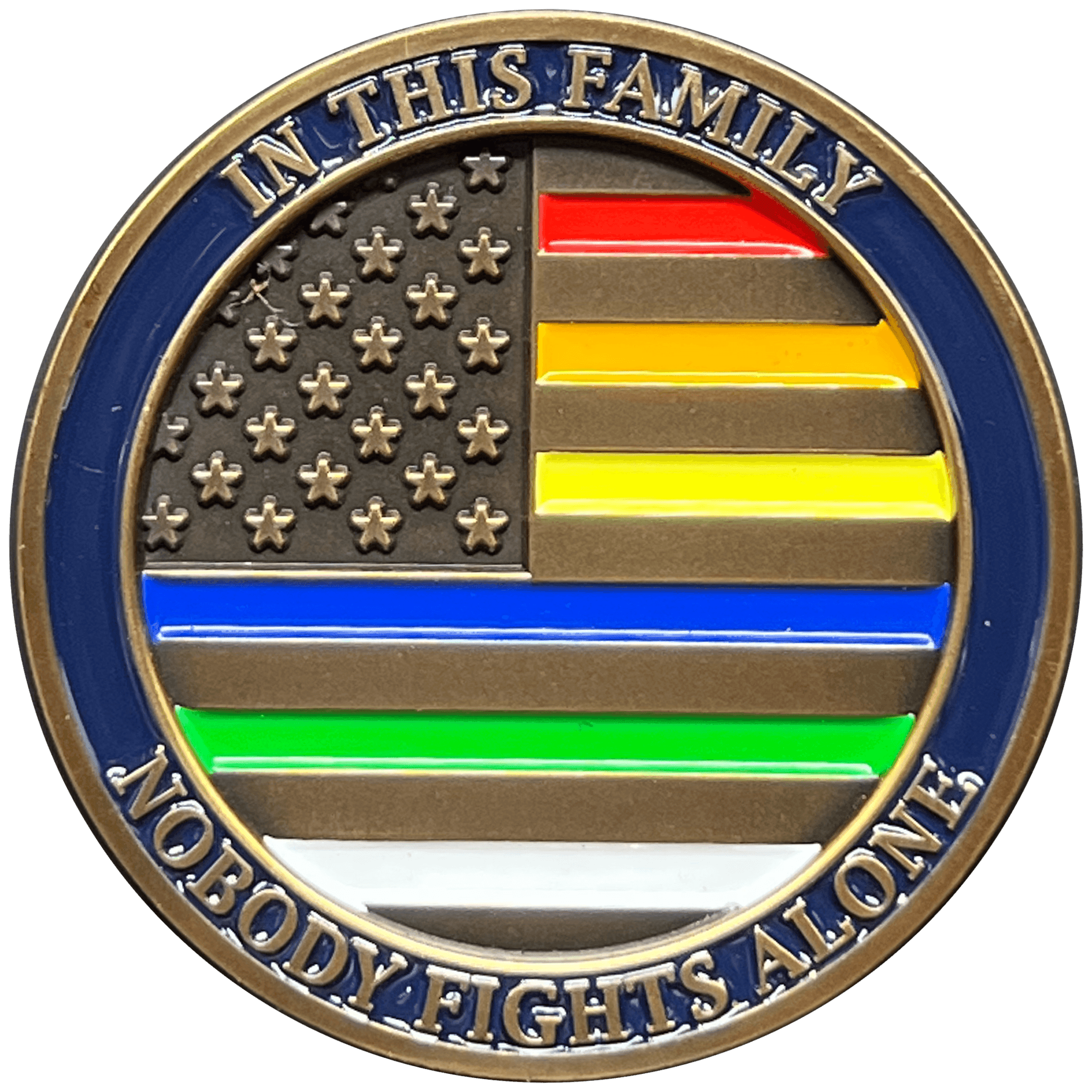 EL11-004 PTSD Awareness Challenge Coin Police Fire 911 Dispatcher EMT Military Border Patrol - 
