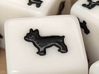 Bulldog Dice Opaque White w/Black Bulldogs 16mm d6 Dice (sold per die) - 
