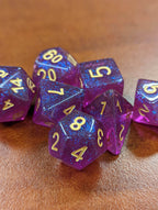 Time Walker | Purple w/Gold Glitter 7-Dice Set RPG Dice Set - 