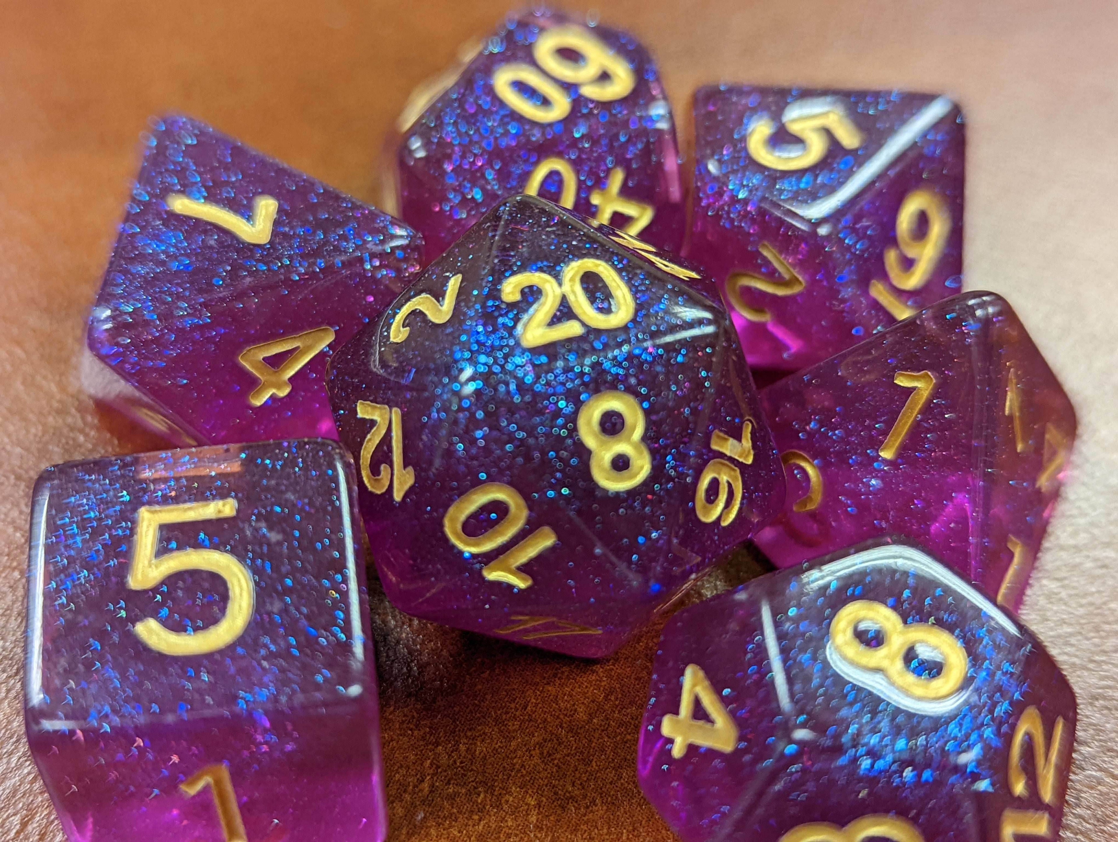 Time Walker | Purple w/Gold Glitter 7-Dice Set RPG Dice Set - 