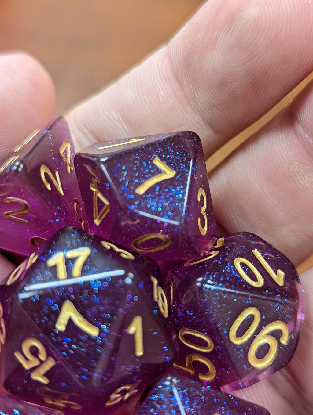 Time Walker | Purple w/Gold Glitter 7-Dice Set RPG Dice Set - 
