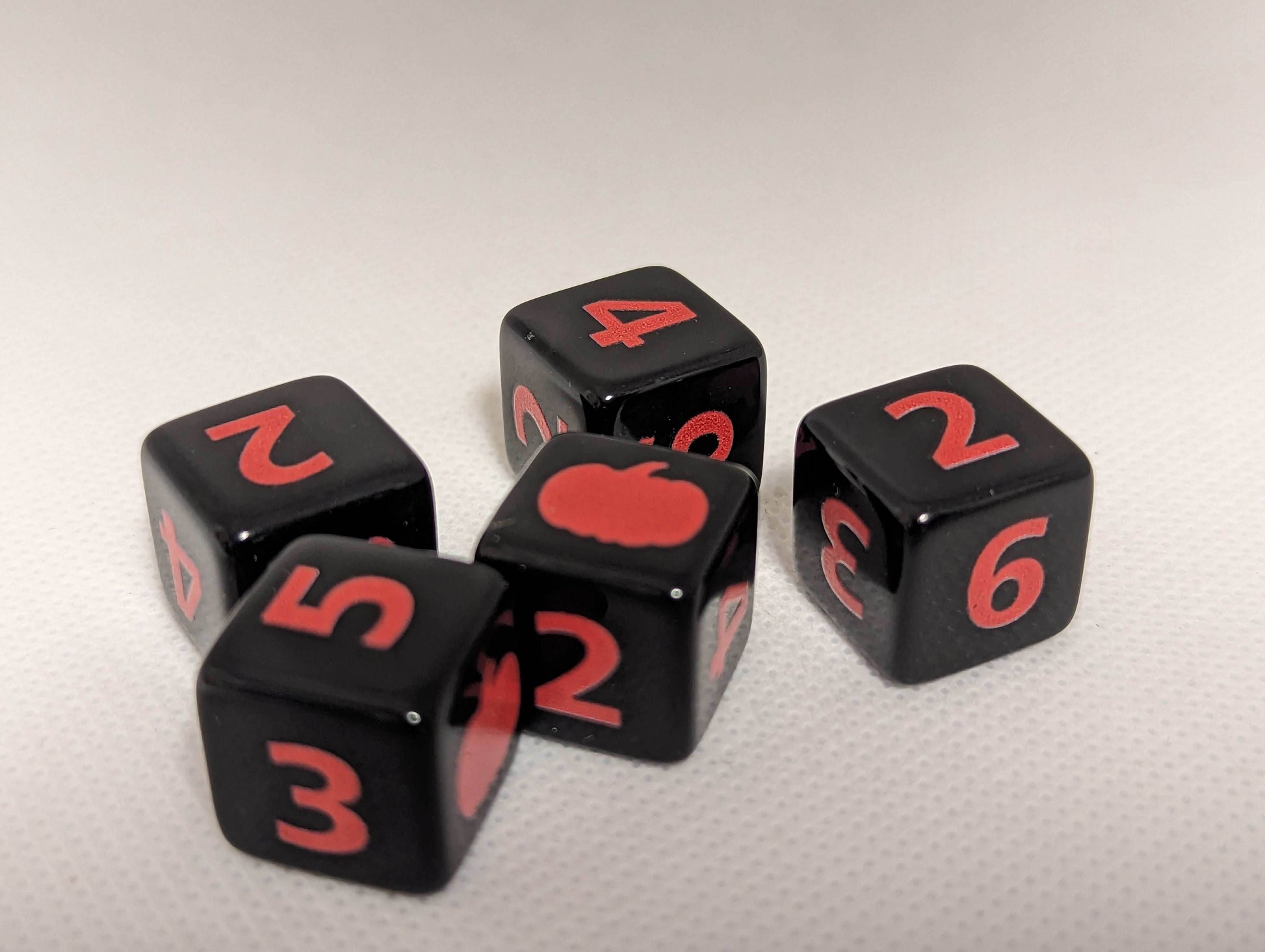 Pumpkin Harvest D6 Dice | Black Dice with Orange Numbers and Pumpkins (sold per die) - 1 Die