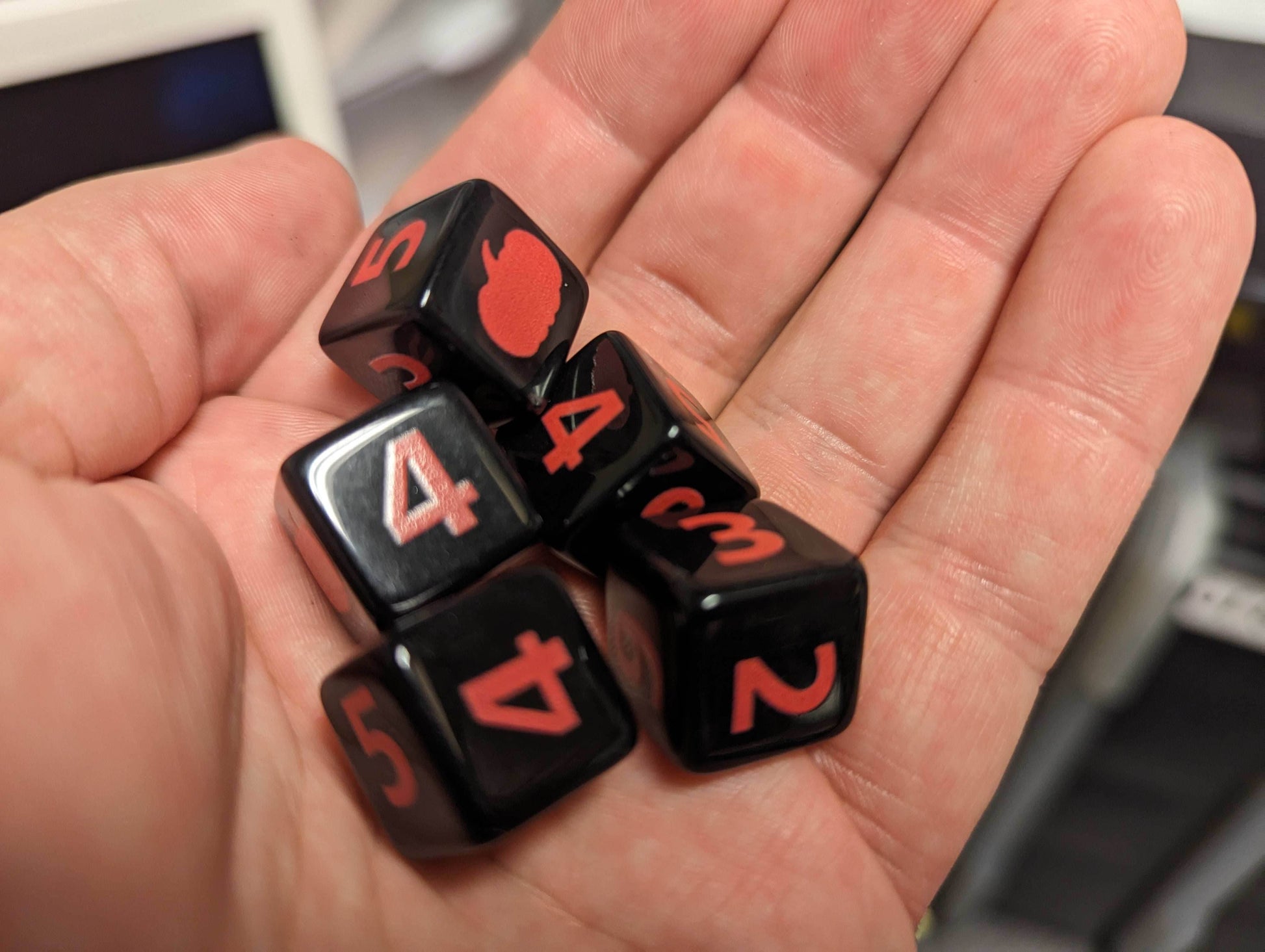 Pumpkin Harvest D6 Dice | Black Dice with Orange Numbers and Pumpkins (sold per die) - 1 Die