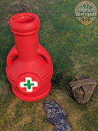 Health Potion 3D Printed Dice Jail | RPG Dice Vault | D20 Storage Box | Player Gift - Guard Dice with Healing Magic! - Black / Yes- Include Random Dice Set