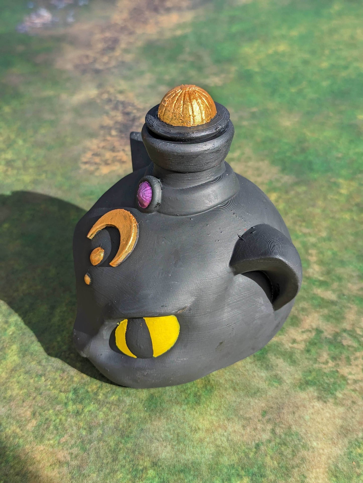 Darkvision - Cat's Agility Potion 3D Printed Dice Jail | RPG Dice Vault | D20 Storage Box | Player Gift - Enhance Nighttime Adventures! - Black / Yes- Include Random Dice Set