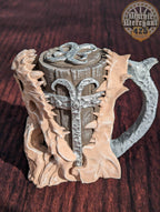 Dragon Skull 3D Printed Mythic Mug Stein | Tabletop RPG Gaming Cosplay - Dungeons and Dragon DnD D&D Wargaming | Drink Koozie - Black / Non Threaded-No Lid