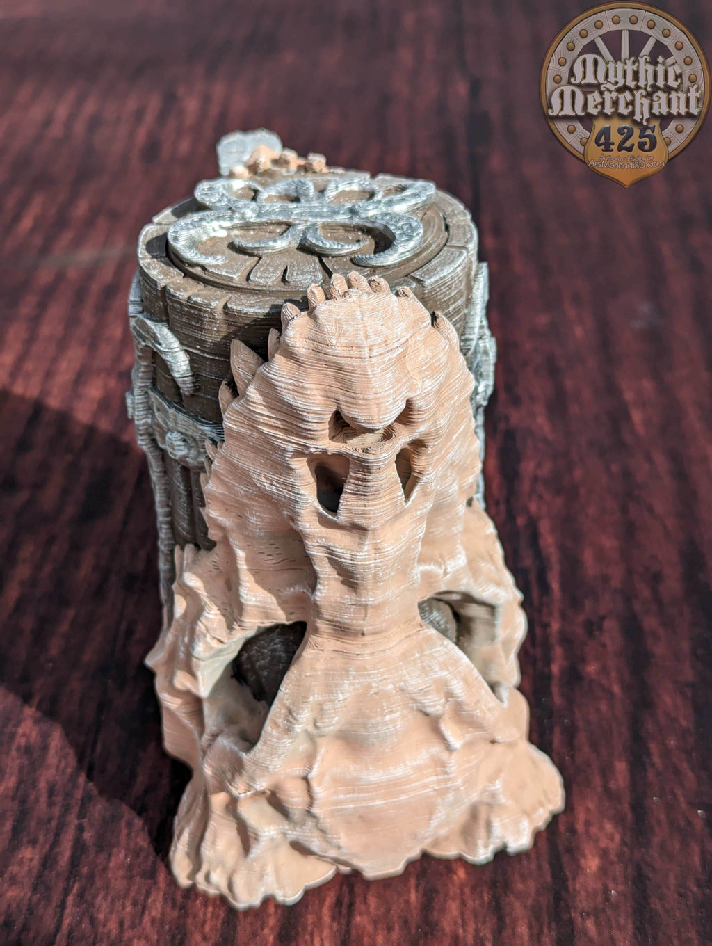 Dragon Skull 3D Printed Mythic Mug Stein | Tabletop RPG Gaming Cosplay - Dungeons and Dragon DnD D&D Wargaming | Drink Koozie - Black / Non Threaded-No Lid
