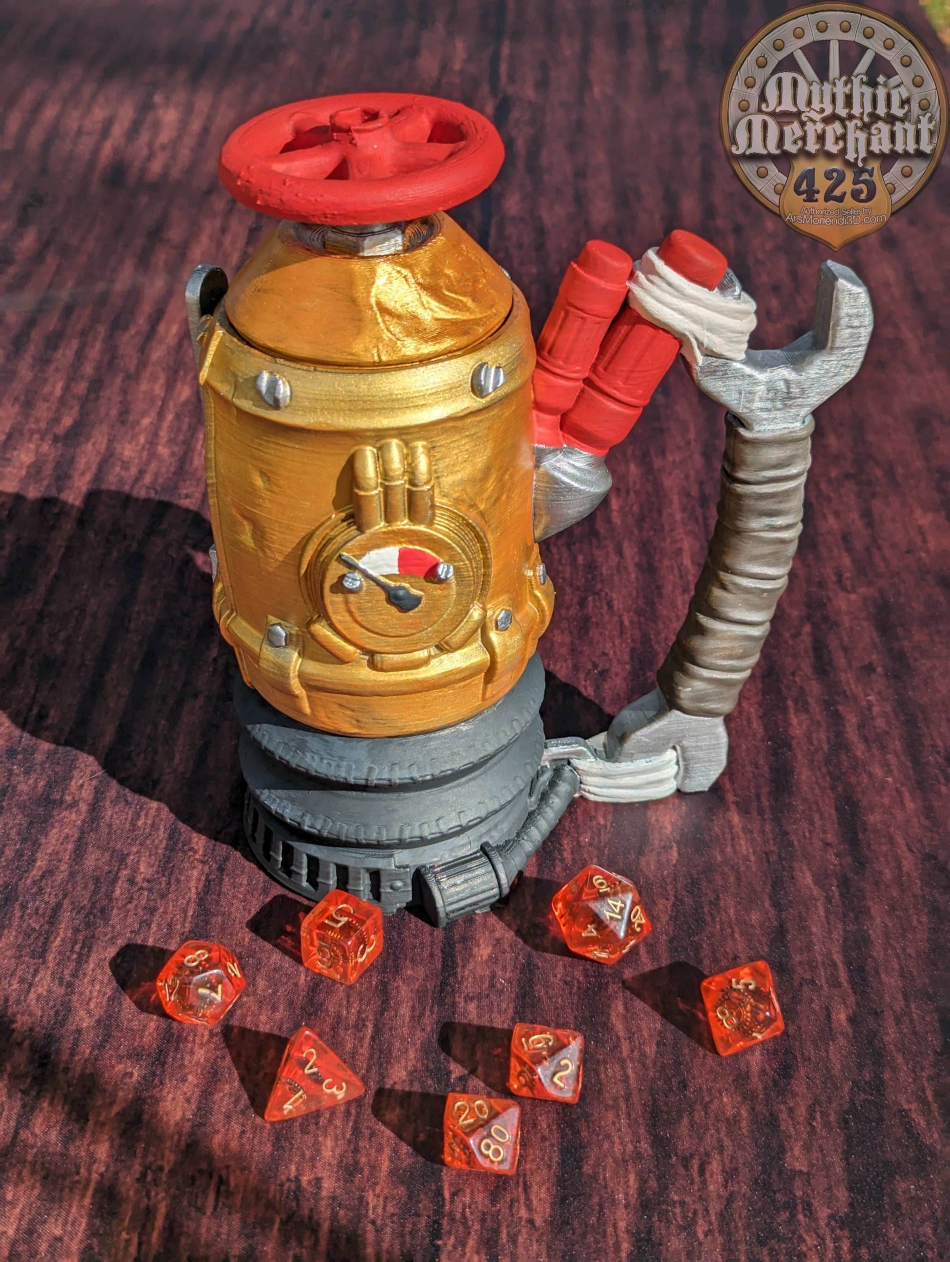 Gadgeteer Steampunk 3D Printed Can Holder | Drink Koozie | Mythic Mugs Collection by Ars Moriendi 3D- Embrace the World of Steampunk! - Black / Non Threaded-No Lid