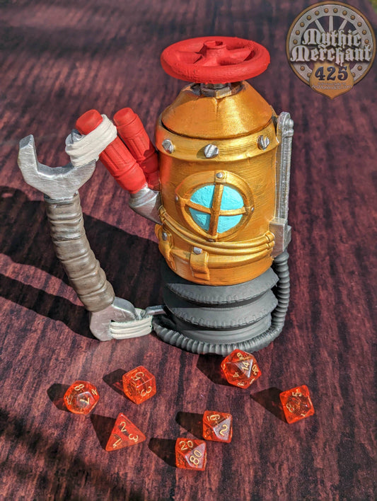 Gadgeteer Steampunk 3D Printed Can Holder | Drink Koozie | Mythic Mugs Collection by Ars Moriendi 3D- Embrace the World of Steampunk! - Black / Non Threaded-No Lid