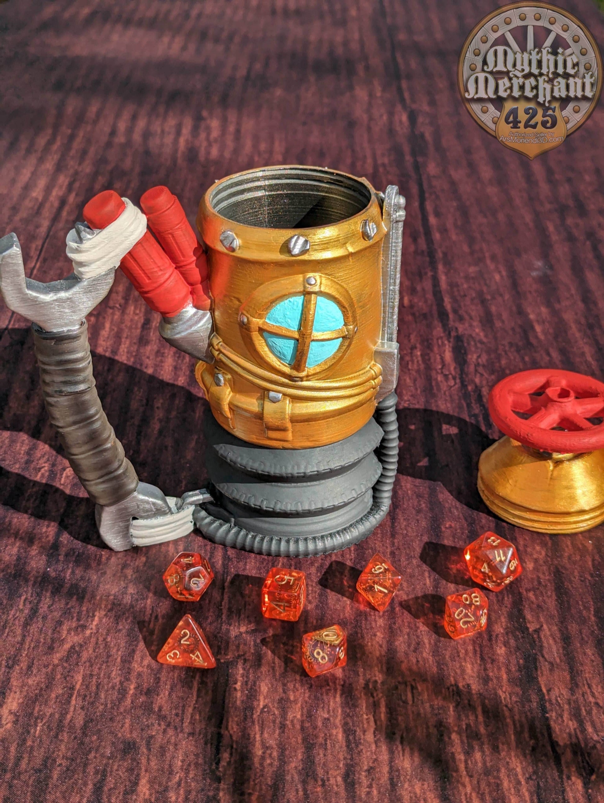 Gadgeteer Steampunk 3D Printed Can Holder | Drink Koozie | Mythic Mugs Collection by Ars Moriendi 3D- Embrace the World of Steampunk! - Black / Non Threaded-No Lid