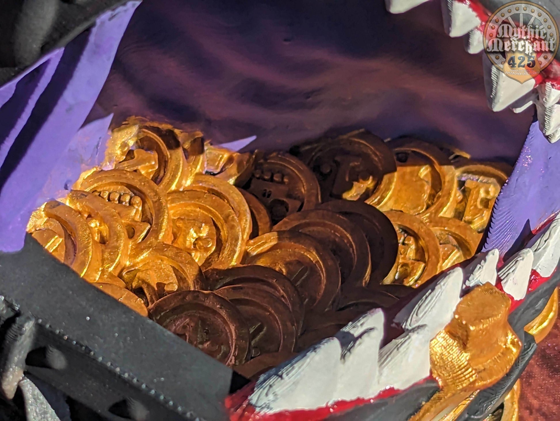 Mimic Treasure Chest 3D Printed Dice Tower - Mythic Mugs Collection by Ars Moriendi 3D| Dice Tray | D20 Dice Vault - Unleash the Mimic Magic - Black / Yes- Include Random Dice Set