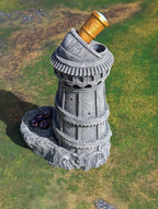 Explorer's Observatory 3D Printed Dice Tower - Mythic Roll - Unchained Games - Gazing into the stars! - Black / Yes- Include Random Dice Set