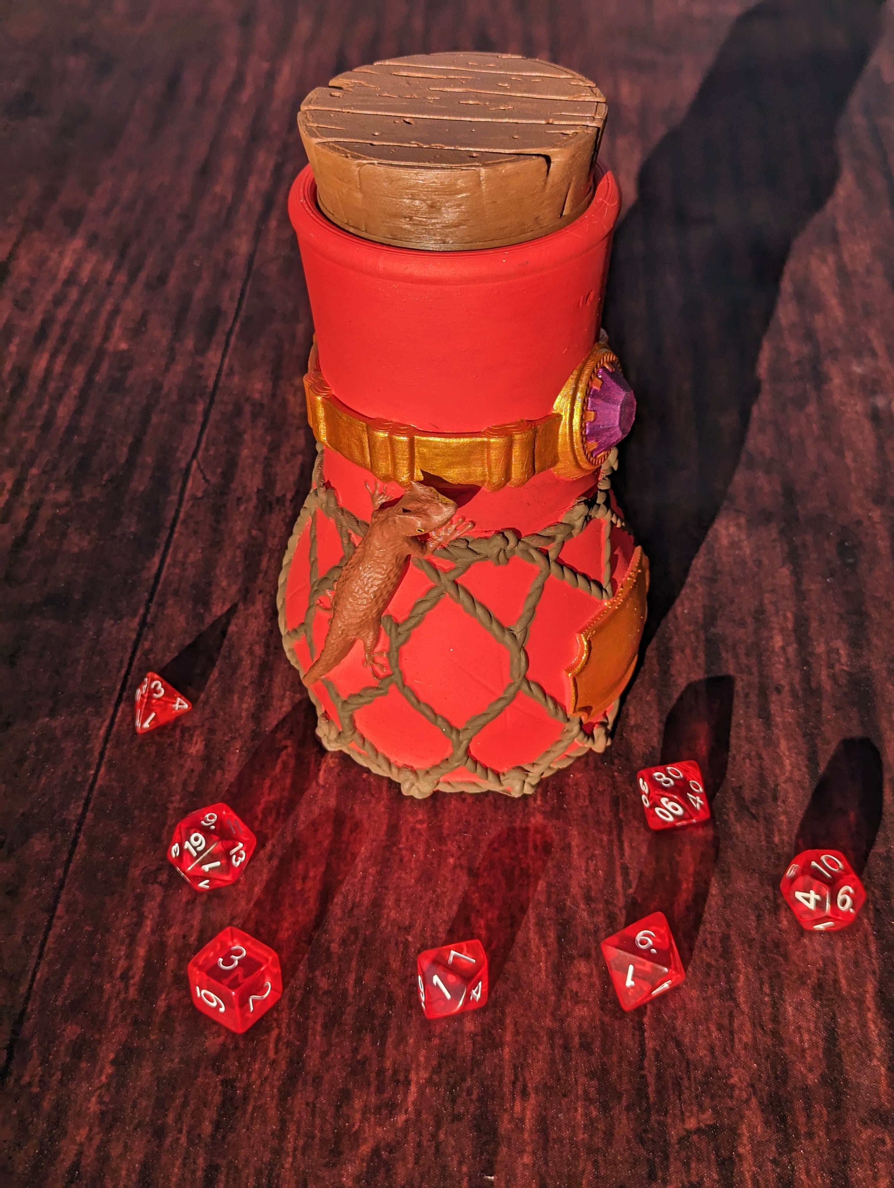 Wizard 3D Printed Mythic Mug Dice Vault & DnD Can Holder- Mythic Mugs- Ars Moriendi 3D - Unlock Arcane Wonders! - Black / Non Threaded-No Lid