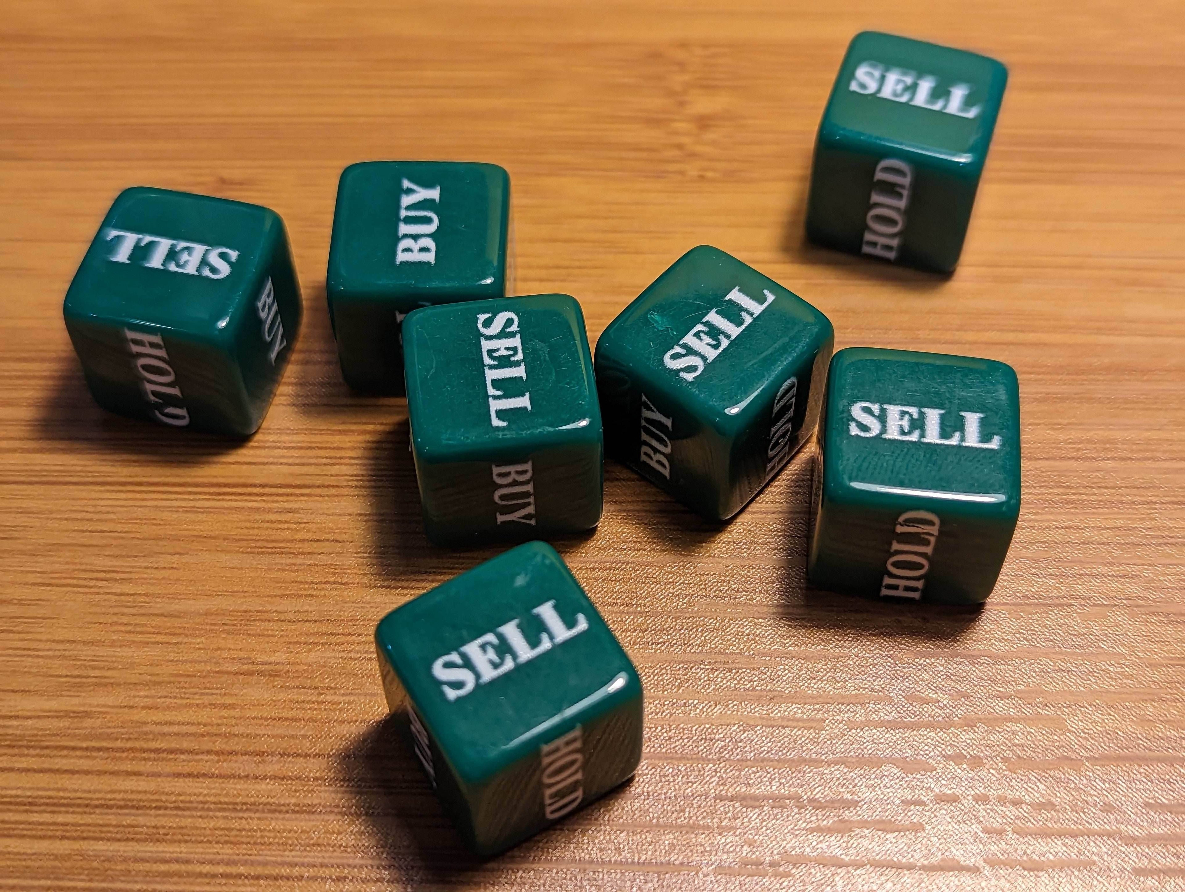 Stocks Dice d6 | Investment Decision Novelty Dice 6-Sided 16mm Funny Dice - 1 Dice