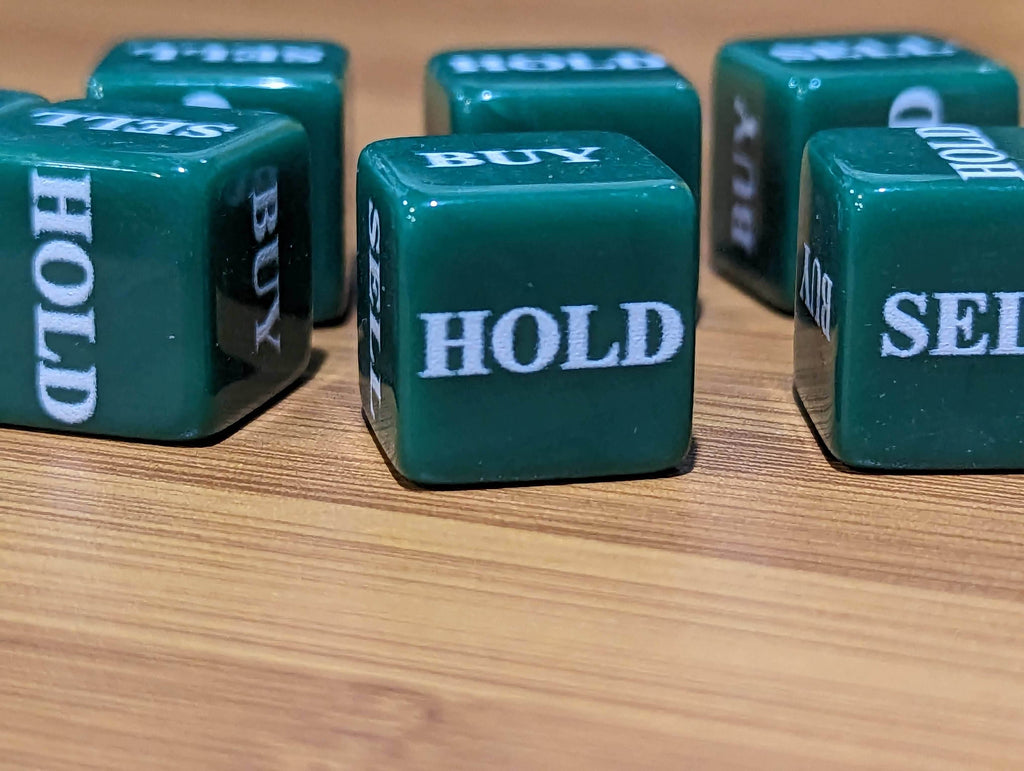 Stocks Dice d6 | Investment Decision Novelty Dice 6-Sided 16mm Funny Dice - 1 Dice