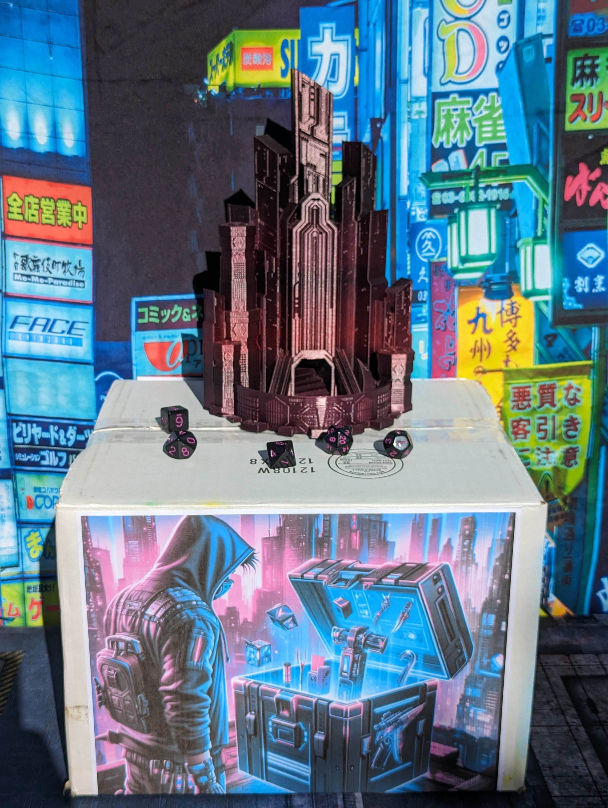 Cyberpunk Nexus Box| Cyberpunk Sci-Fi Mystery Loot Box | Dice Tower | RPG Dice Jail | DnD Can Holder | Player Gifts - Enter the Future! - Hand Painted Items
