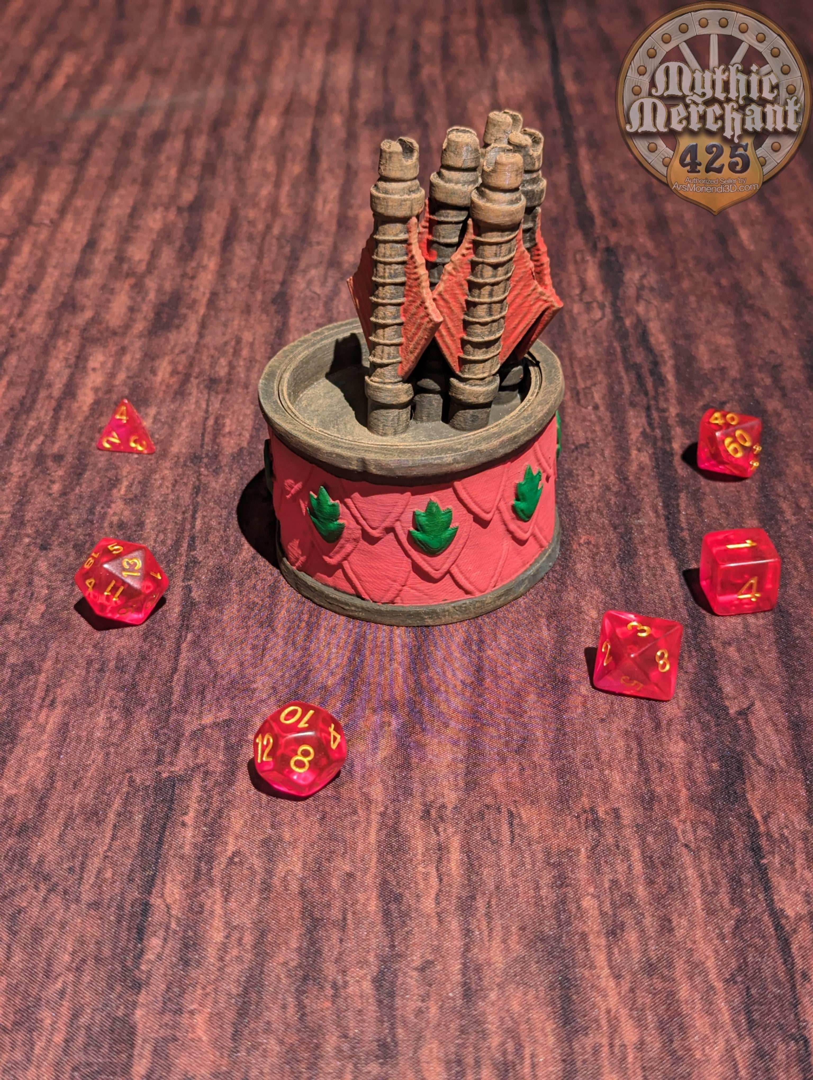 Ranger Class 3D Printed Dice Jail | RPG Dice Vault | D20 Storage Box | Wargaming - Player Gift - Traverse Wild Realms with Precision Rolls. - Black / Yes- Include Random Dice Set