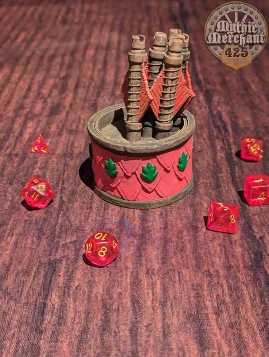 Ranger Class 3D Printed Dice Jail | RPG Dice Vault | D20 Storage Box | Wargaming - Player Gift - Traverse Wild Realms with Precision Rolls. - Black / Yes- Include Random Dice Set