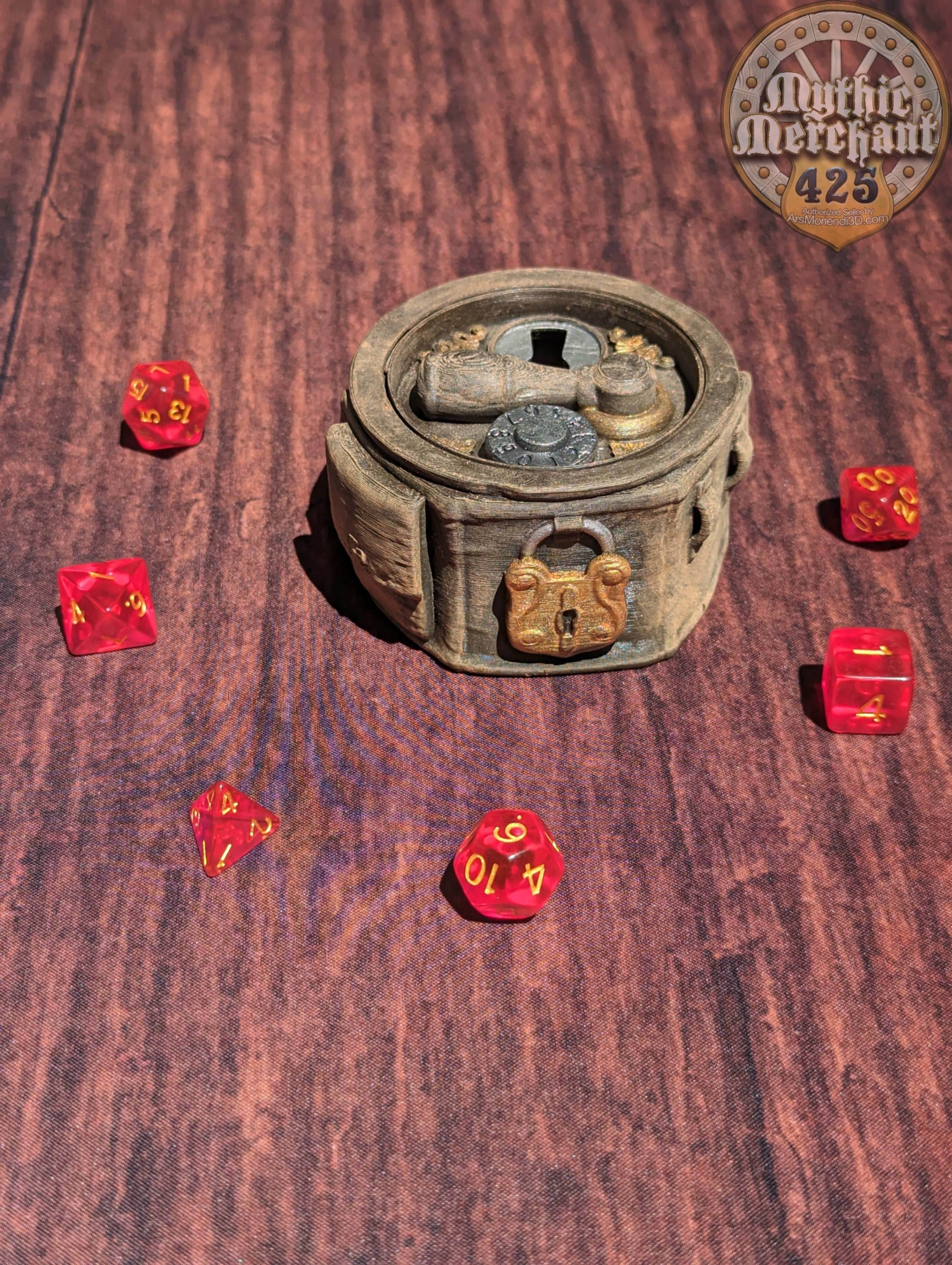 Rogue Class 3D Printed Dice Jail | RPG Dice Vault | D20 Storage Box | Wargaming - Player Gift - Stealth, Shadows & Sharp Rolls. - Black / Yes- Include Random Dice Set