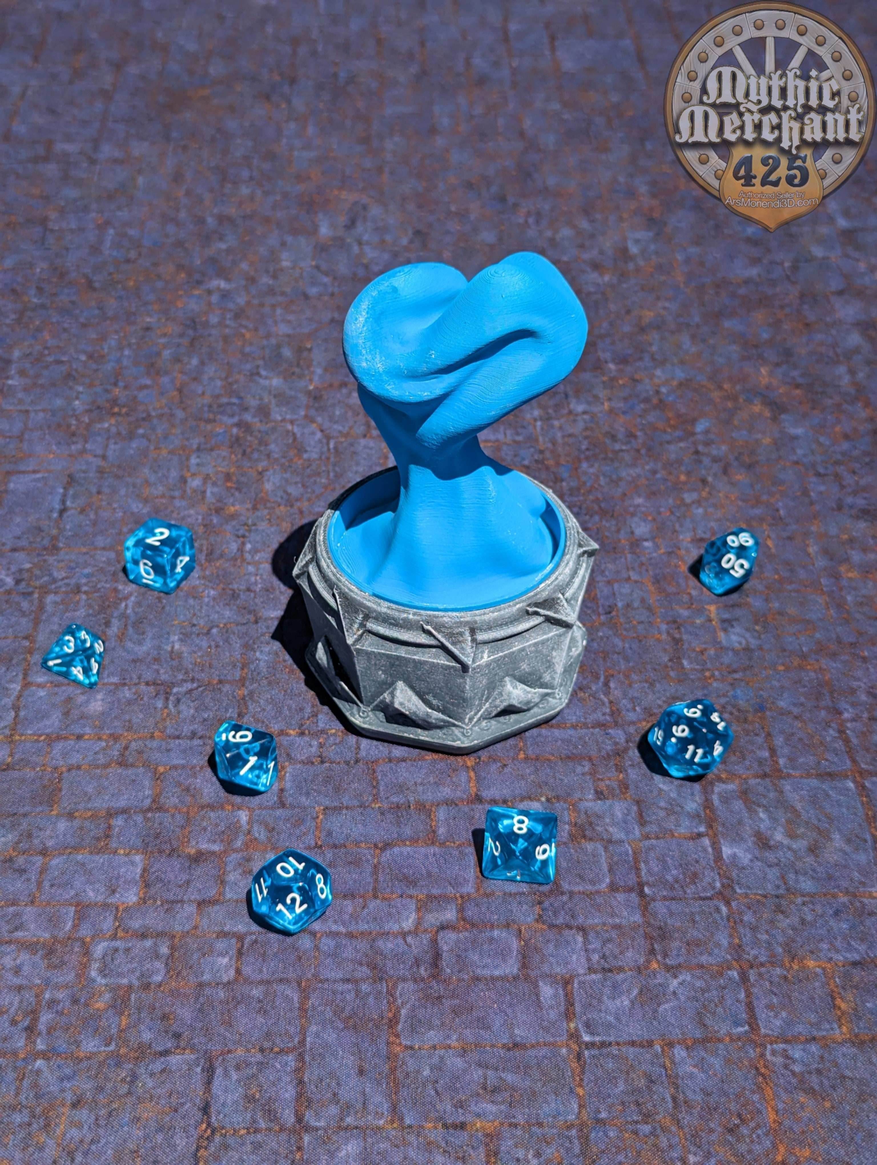 Sorcerer Class 3D Printed Dice Jail | Dice Vault | D20 Storage Box | Wizard Cosplay - Player Gift - Channel Arcane Power & Mystical Rolls! - Black / Yes- Include Random Dice Set