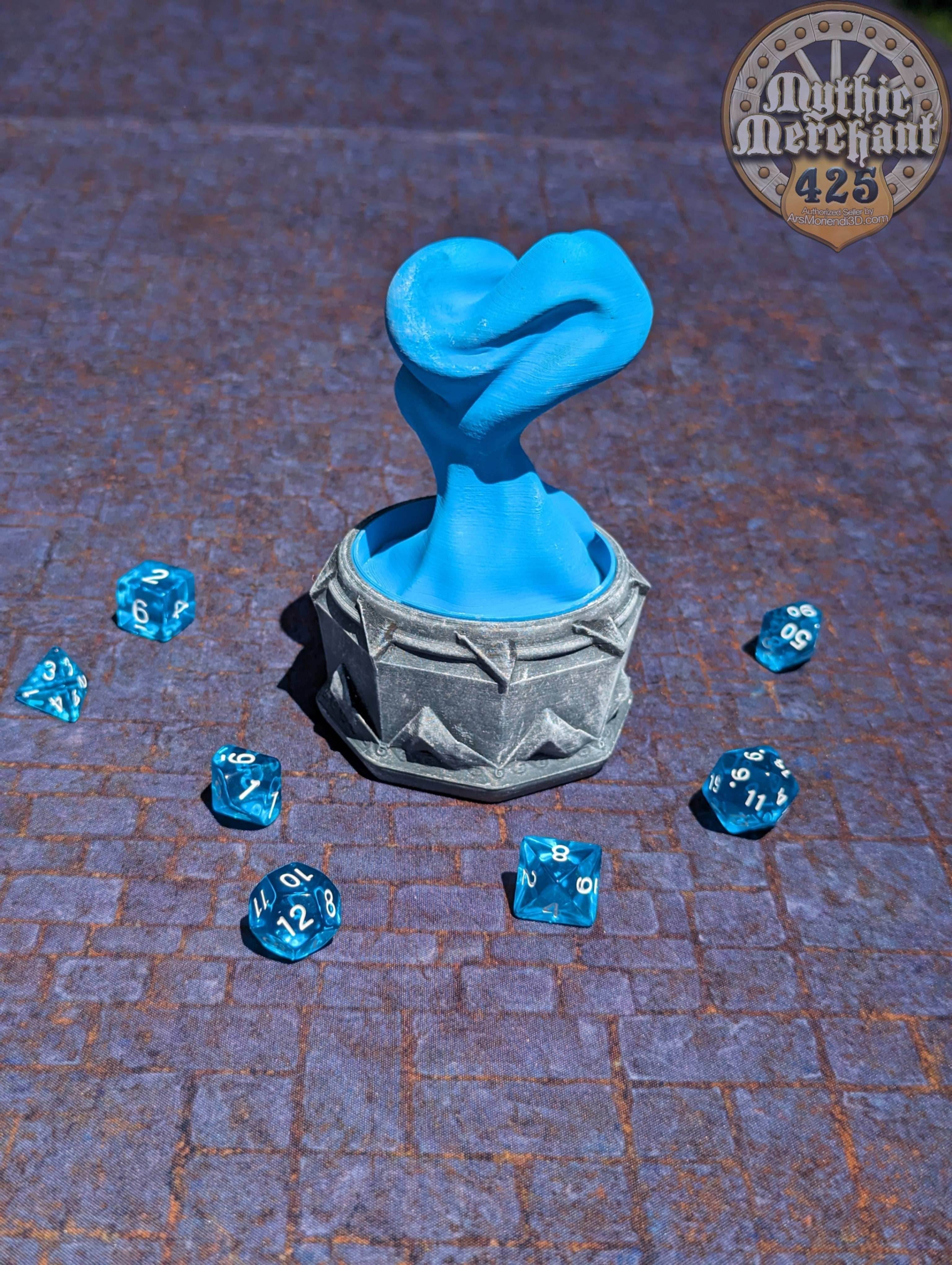 Sorcerer Class 3D Printed Dice Jail | Dice Vault | D20 Storage Box | Wizard Cosplay - Player Gift - Channel Arcane Power & Mystical Rolls! - Black / Yes- Include Random Dice Set