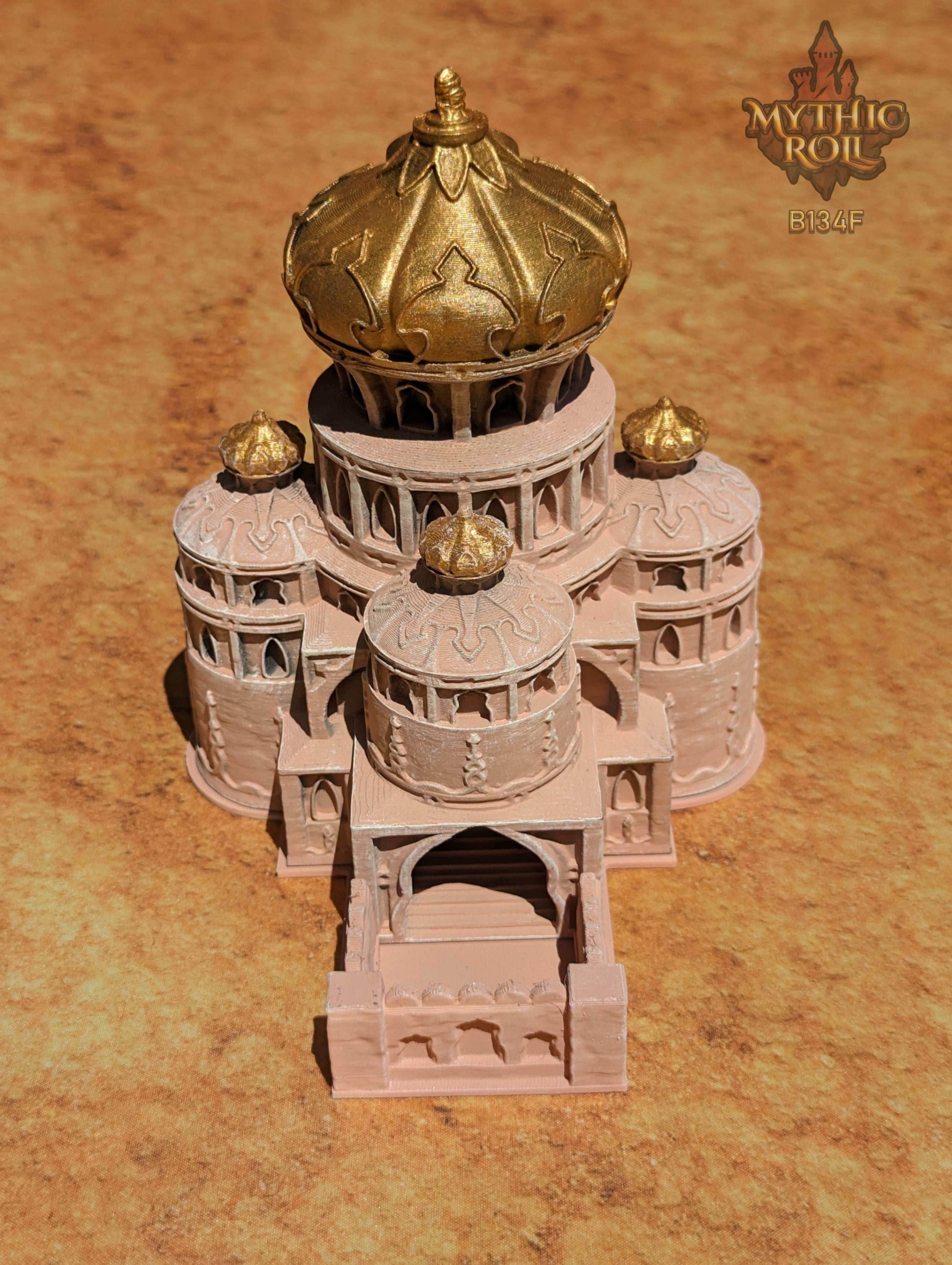 Al Qala 3D Printed Dice Tower by Unchained Games - Mythic Roll - Experience the Desert Warrior's Enigmatic Echoes with each roll! - Black / Yes- Include Random Dice Set