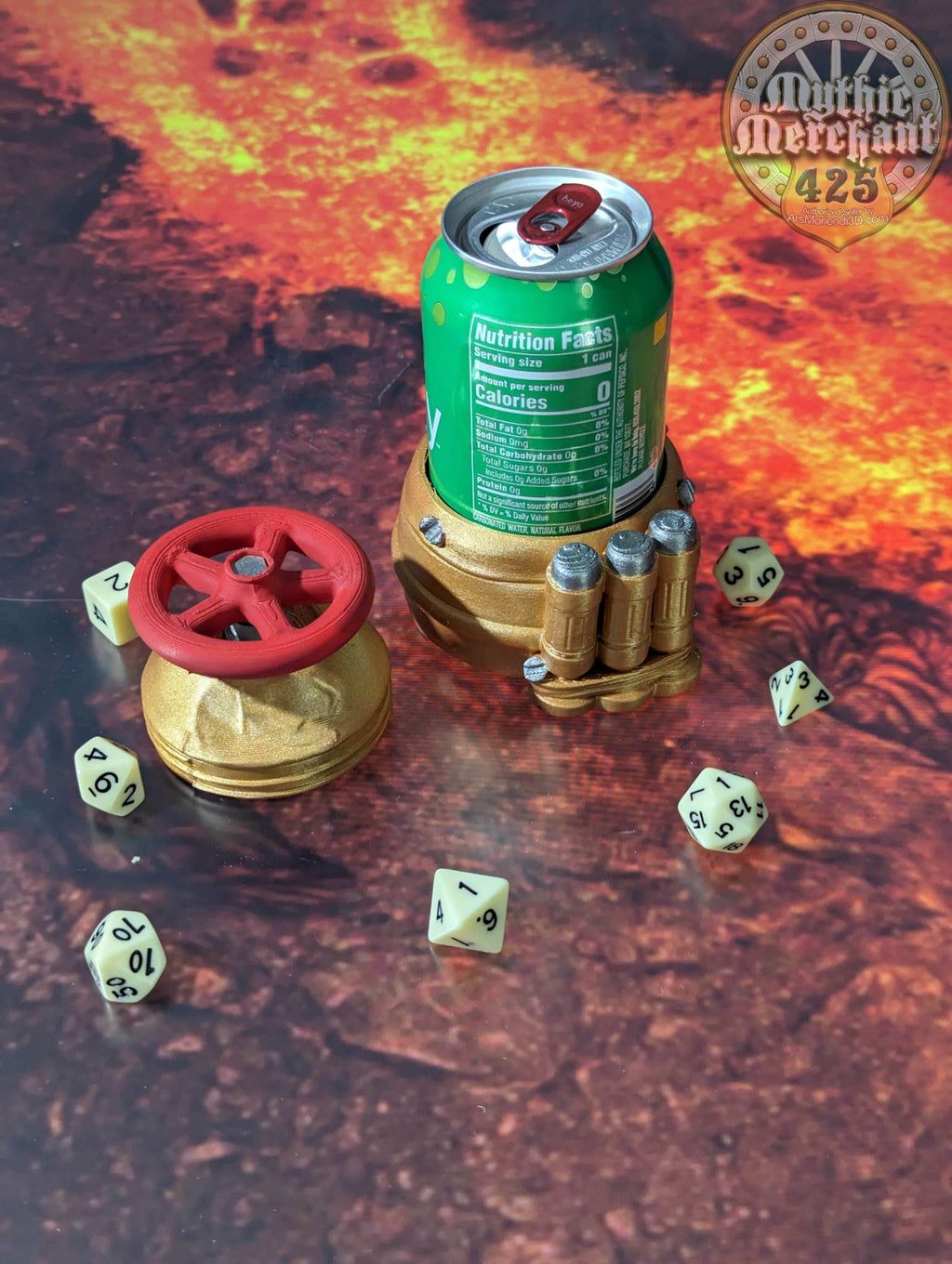 Gadgeteer 3D Printed Dice Storage Box | Dice Vault | Dice Jail | Tabletop RPG Gaming Cosplay - Dungeons and Dragon DnD D&D Wargaming - Black / Yes- Include Random Dice Set
