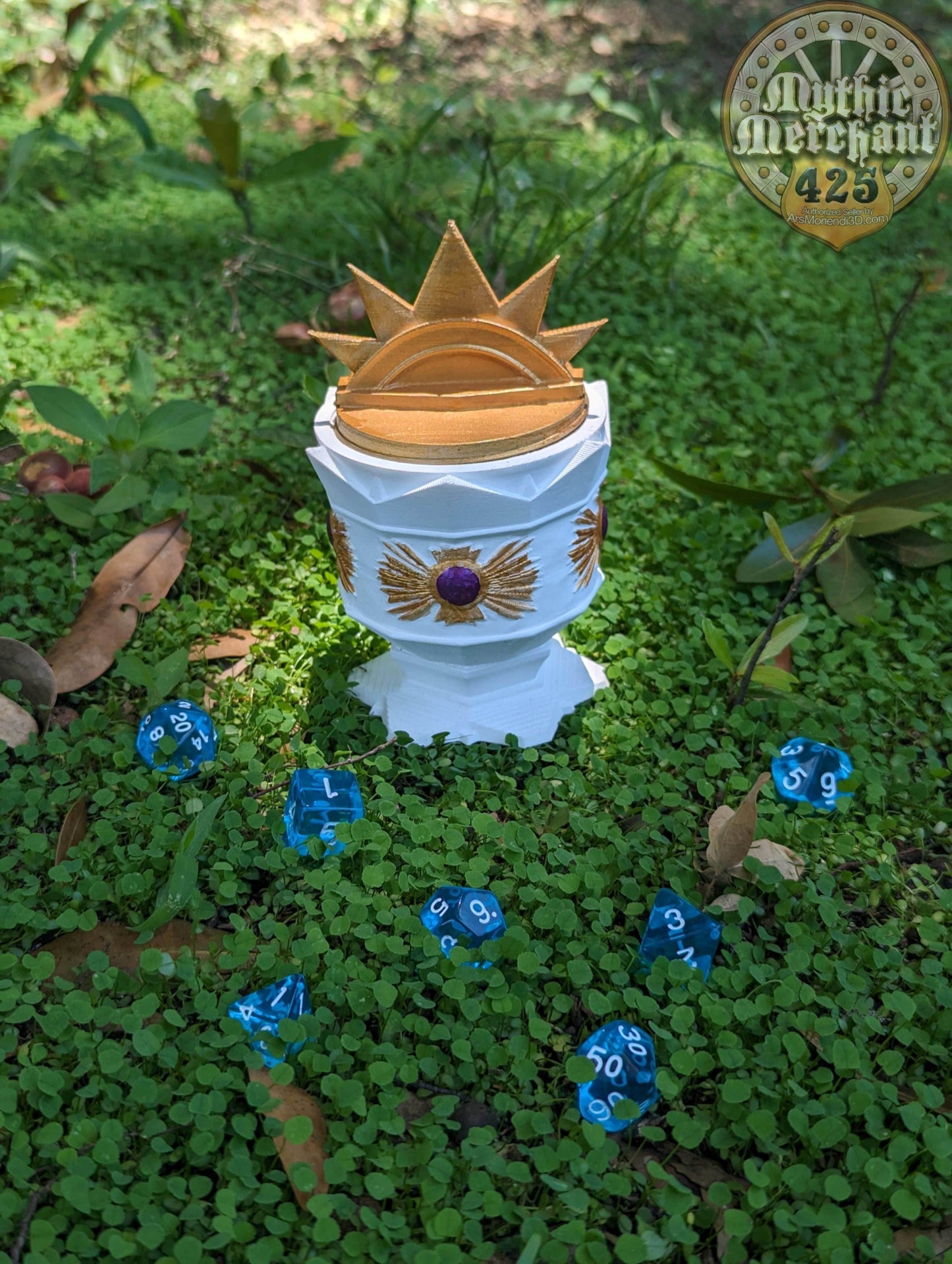 Paladin Class 3D Printed Dice Jail | RPG Dice Vault | D20 Storage Box- Uphold the Virtues of Light and Justice! - Black / Yes- Include Random Dice Set