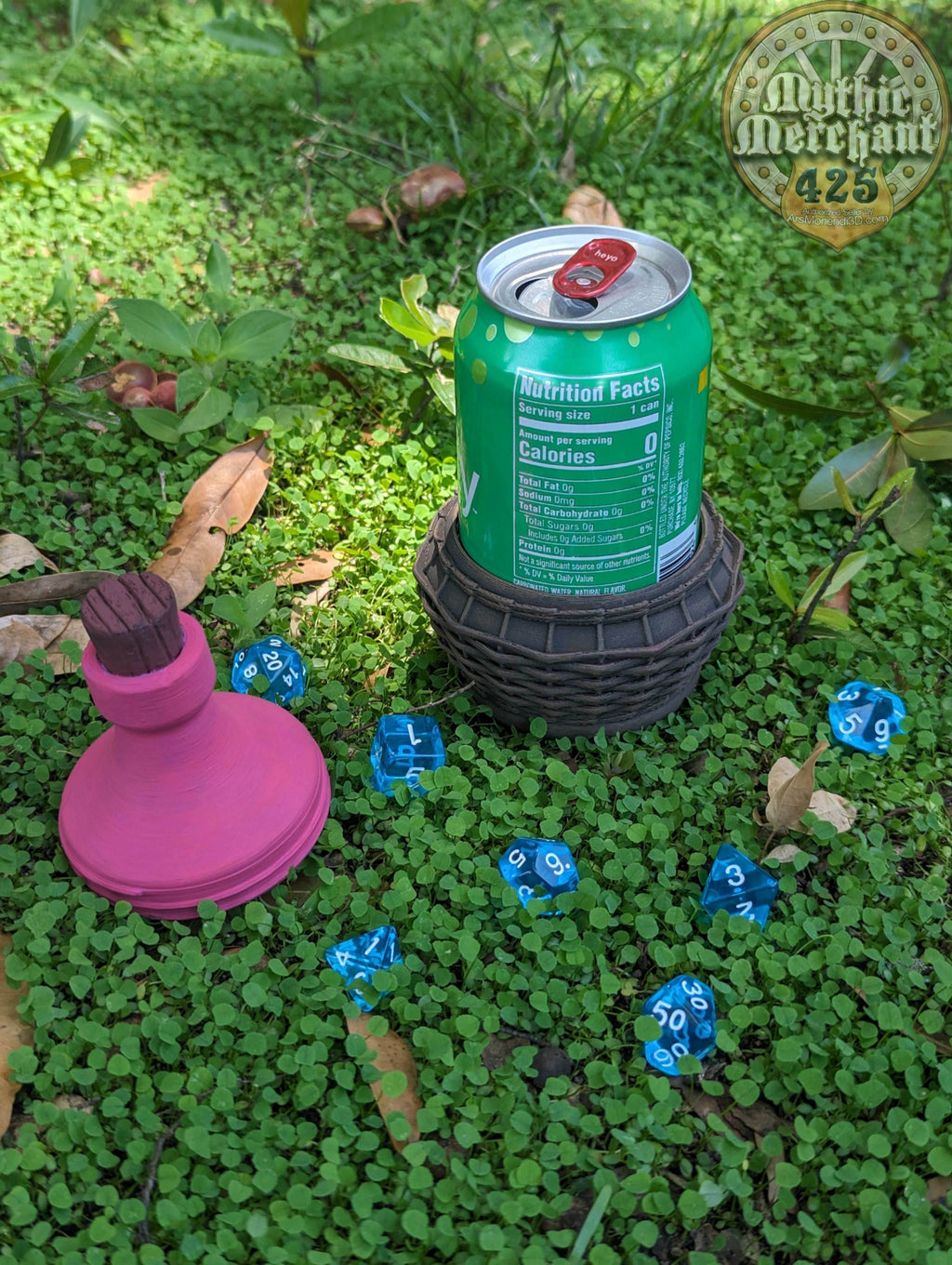 Halfling Hobbit Potion Bottle 3D Printed Dice Jail | Dice Vault | Mythic Mugs Collection by Ars Moriendi 3D- Embrace Whimsical Charm! - Black / Yes- Include Random Dice Set