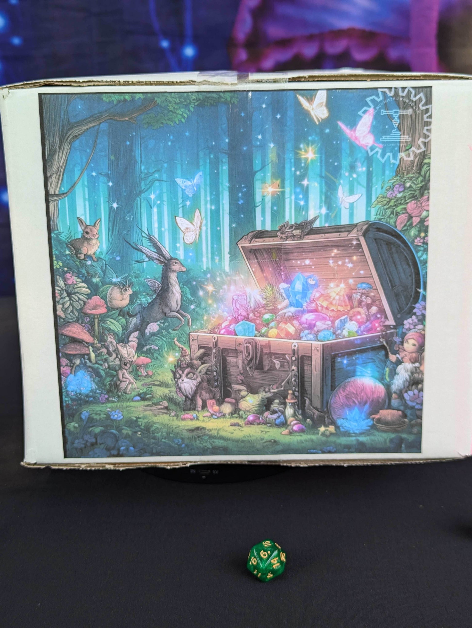 Enchanted Grove Gear Box| Enchanted Forest Mystery Loot Box | Dice Tower | RPG Dice Jail | DnD Can Holder | Player Gift- Discover the Magic! - Hand Painted Items