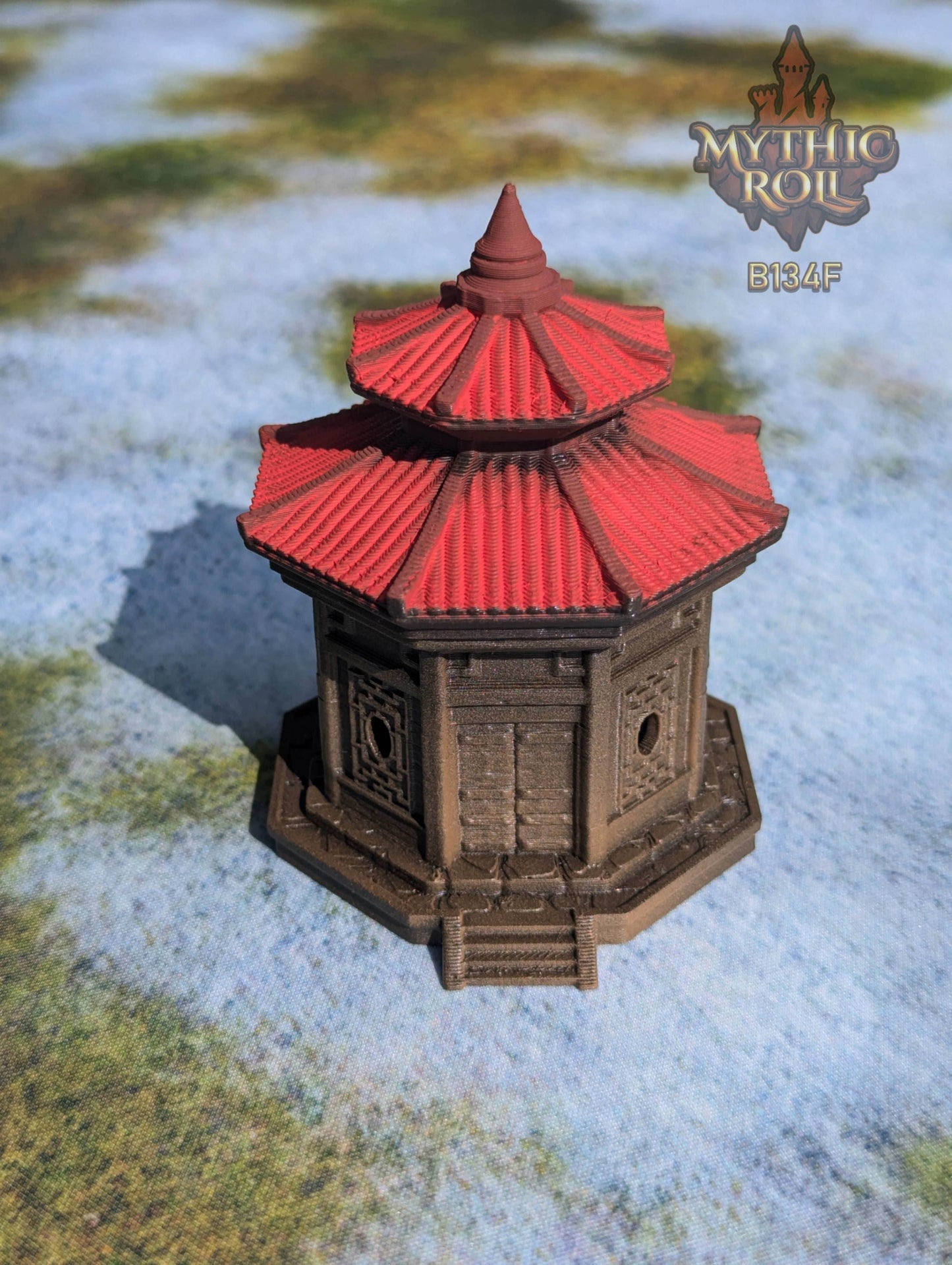 Samurai Warrior Chinshi-Shizuka 3D Printed Dice Jail | RPG Dice Vault | D20 Storage Box | Player Gift Mythic Roll by Unchained Games - Black / Yes- Include Random Dice Set