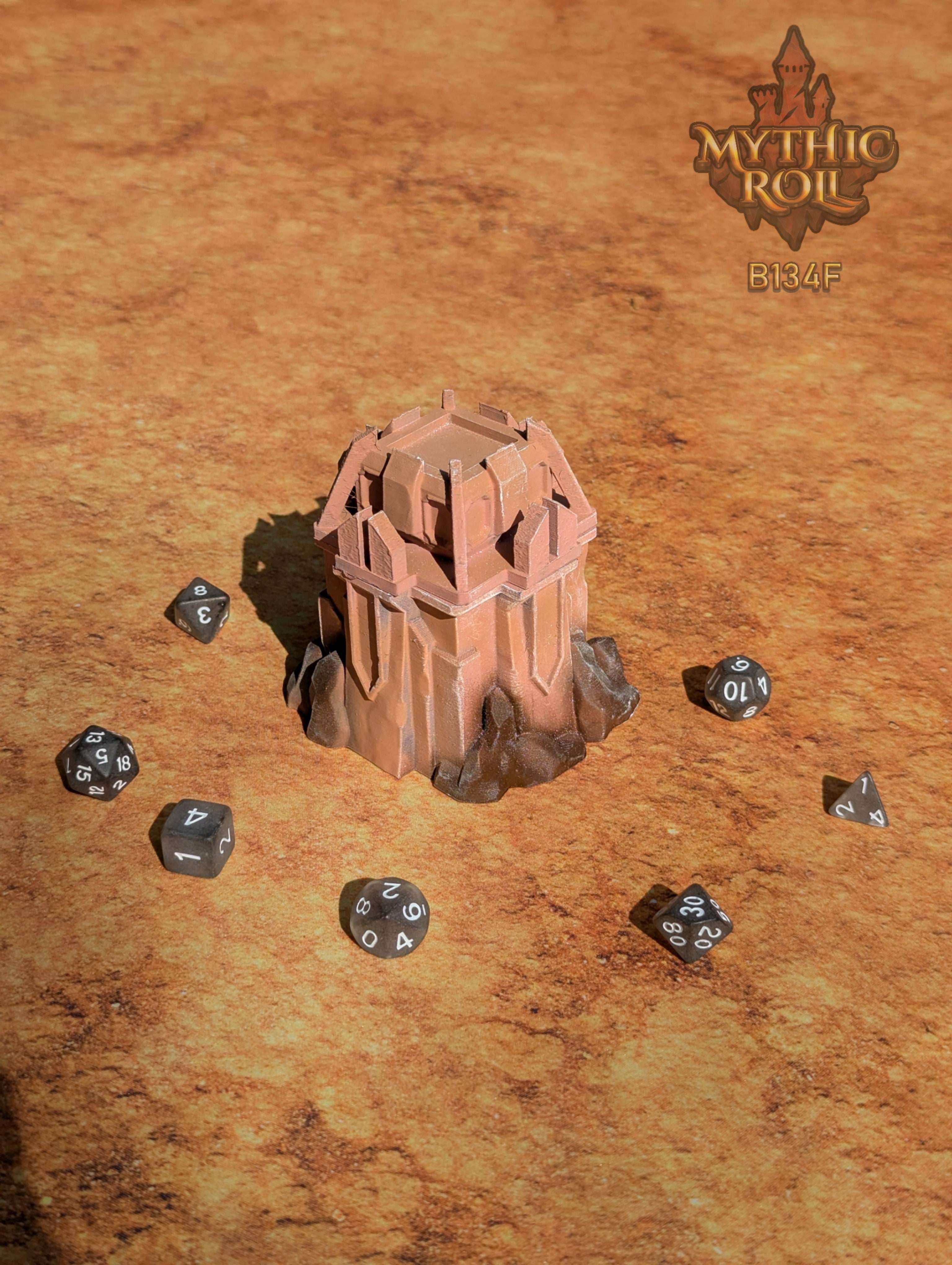 Ancient Anomaly 3D Printed Dice Box/Jail/Vault by Unchained Games - Mythic Roll Collection - Guard Your Dice with Secrets from Time's Abyss. - Black / Yes- Include Random Dice Set