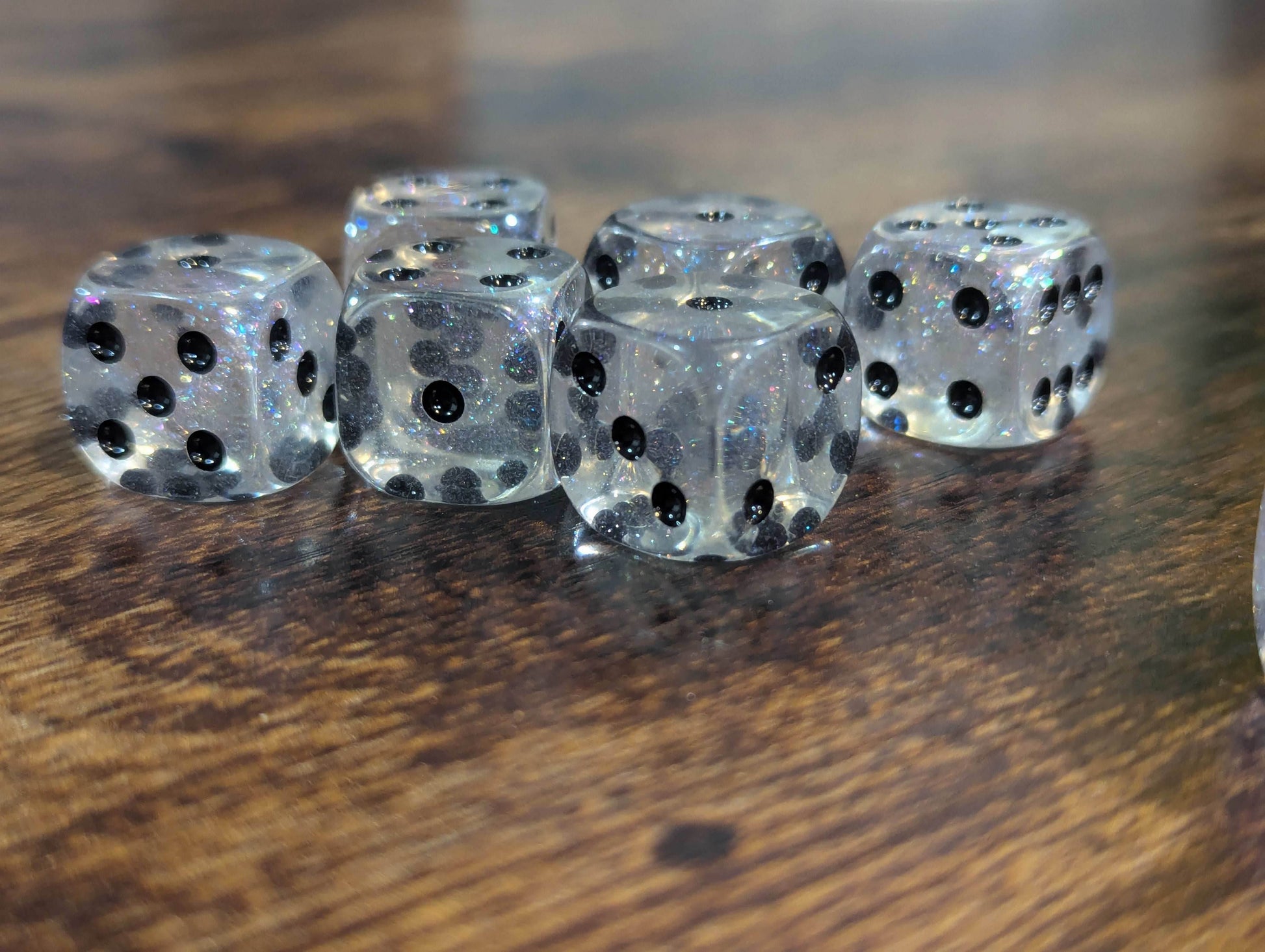 The Time Walker | Clear Glitter 16mm d6 Dice w/Black - 1 Die