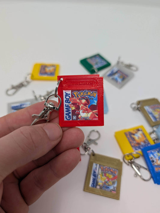 Pokemon Nintendo Game Cartridge Keychain - Red